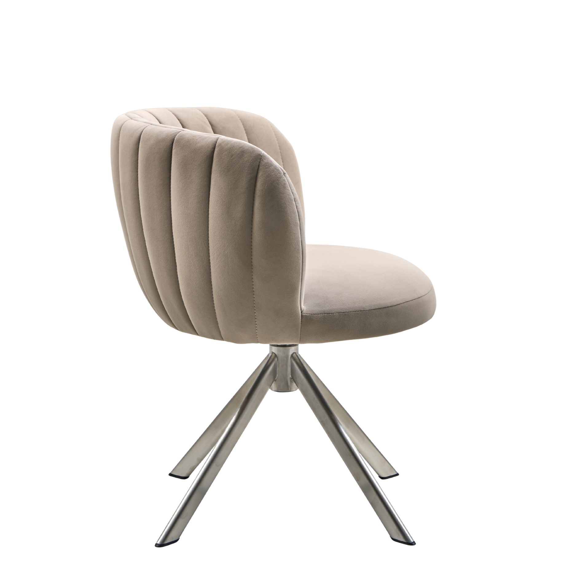 Shelly II Esszimmerstuhl - Velours mit Drehgestell (Edelstahl)